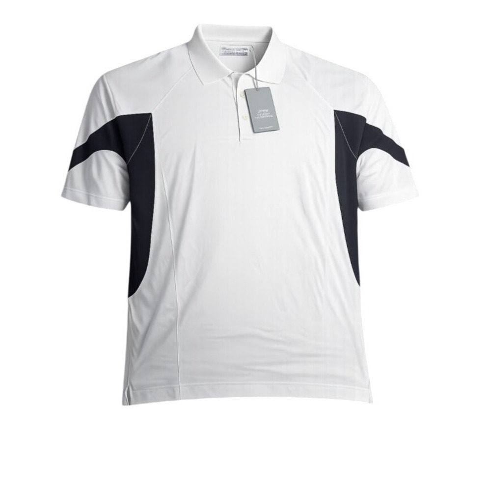 Cutter & Buck Men XXL White Navy CB DryTec Moisture Wicking Performance Polo NWT